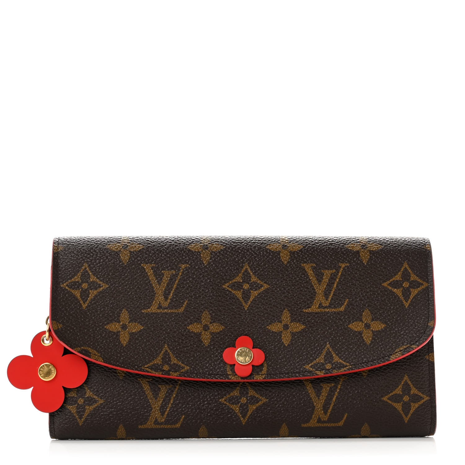 Louis Vuitton Monogram Bloom Flower Emilie Wallet Rouge 1 of 9