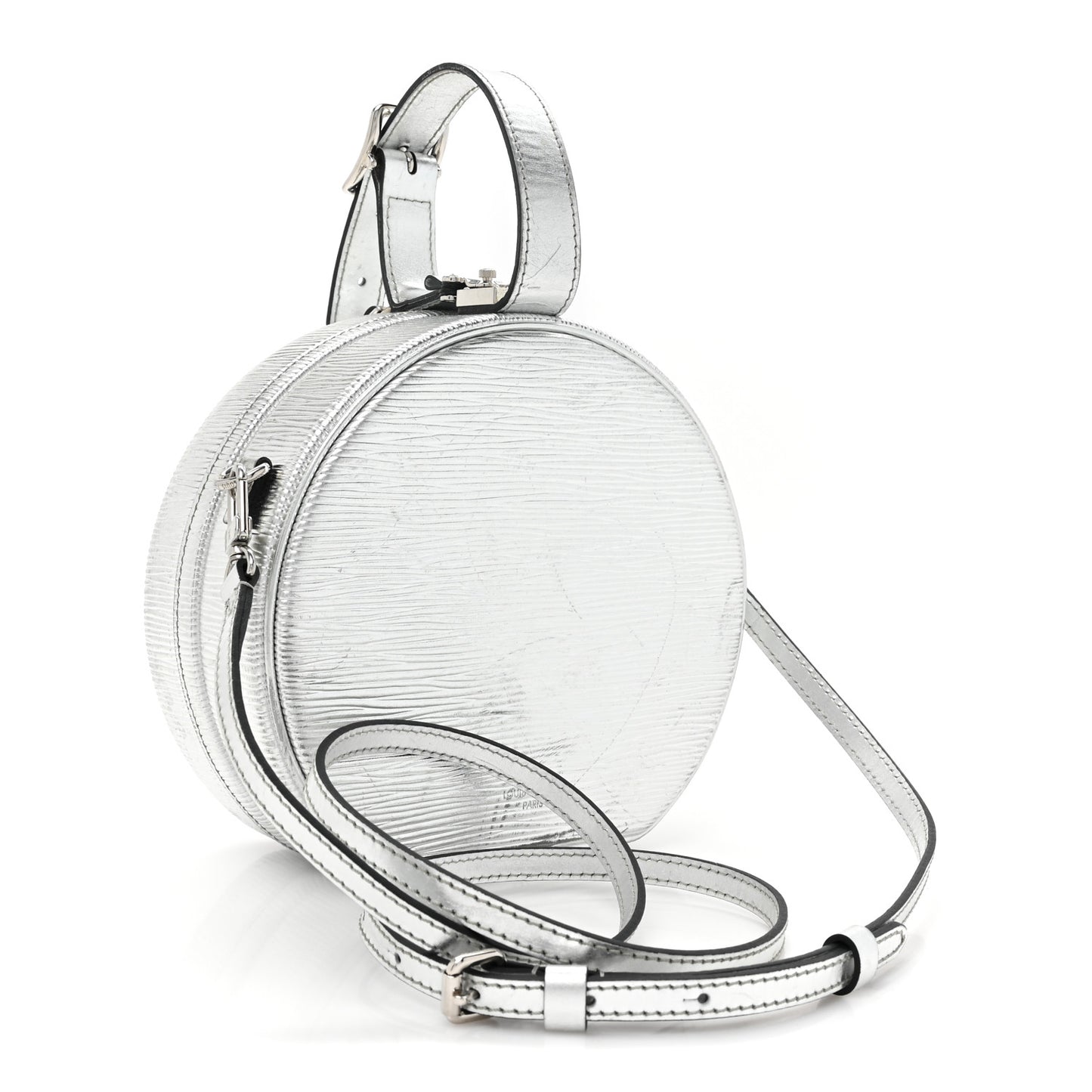 Metallic Epi Petite Boite Chapeau Silver