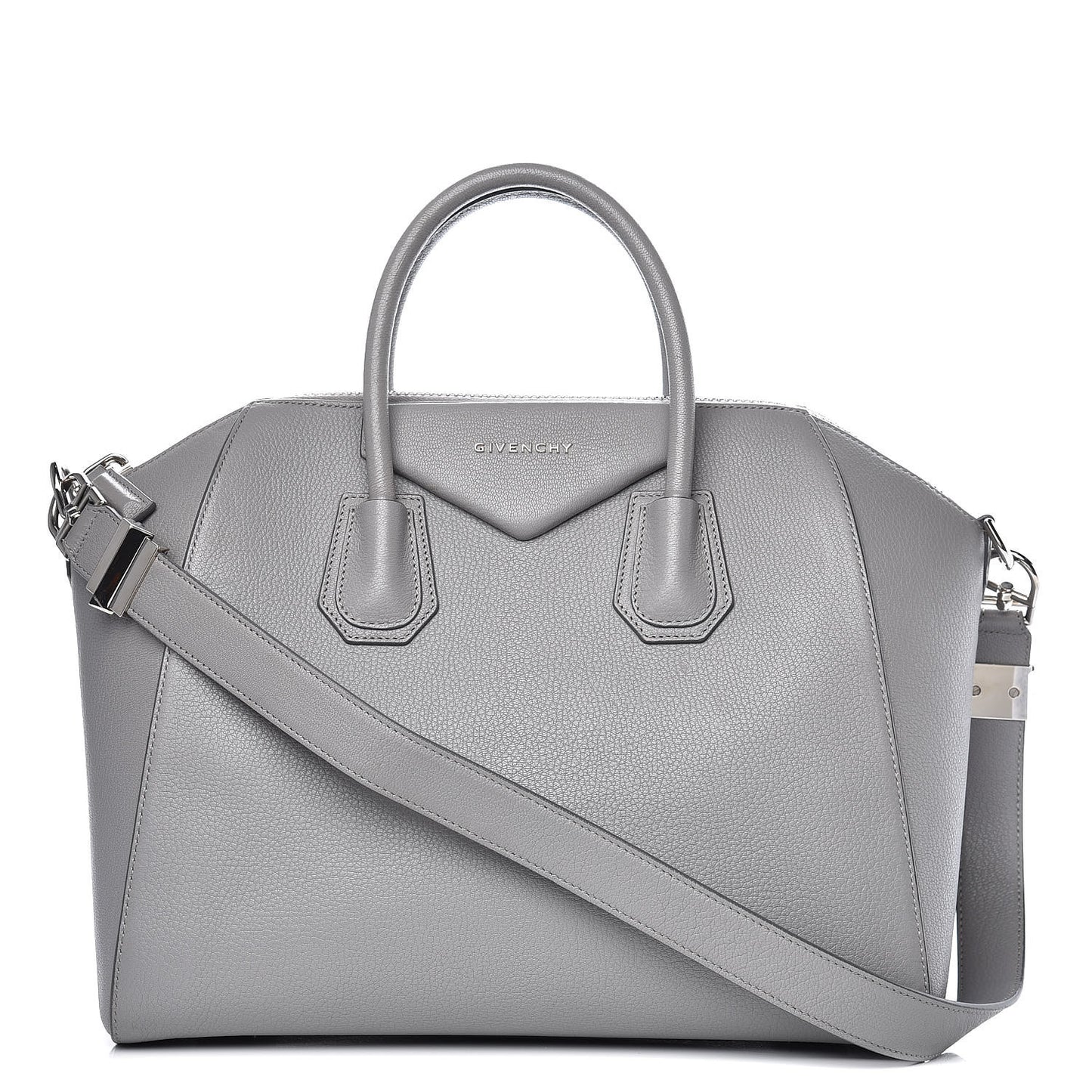 Sugar Goatskin Medium Antigona Pearl Grey