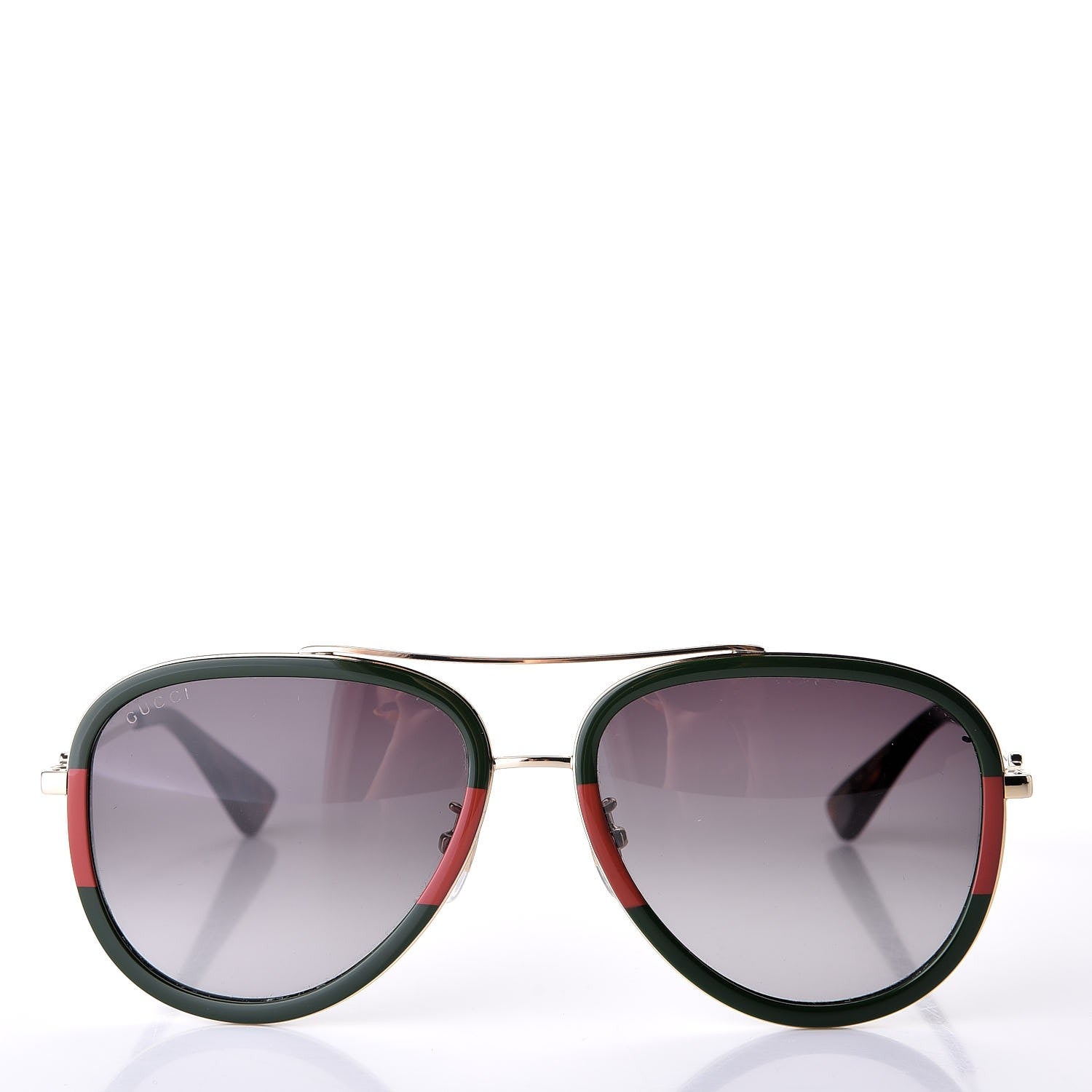 Gucci Web Aviator Sunglasses GG0062S Green Red 2 of 8
