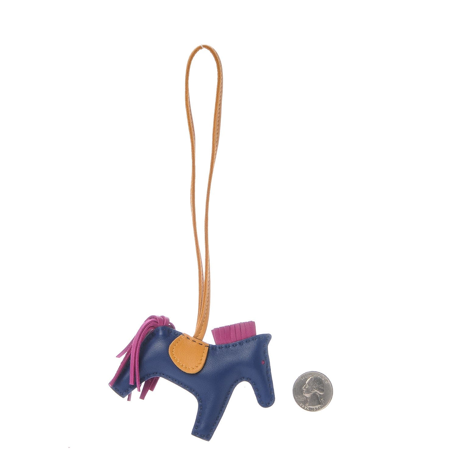 Hermes Milo Lambskin Grigri Rodeo Horse Bag Charm PM Bleu Saphir Rose Pourpre Bouton D'Or 2 of 5