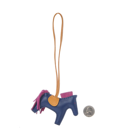 Hermes Milo Lambskin Grigri Rodeo Horse Bag Charm PM Bleu Saphir Rose Pourpre Bouton D'Or 2 of 5