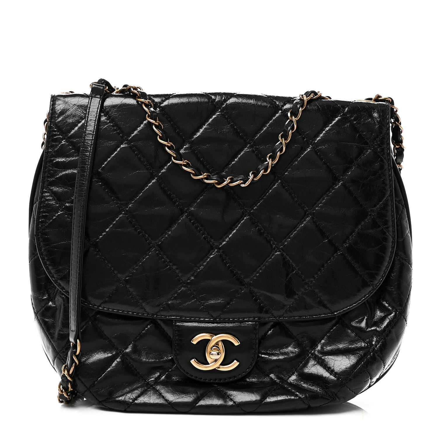 Chanel Glazed Calfskin Quilted Medium Bubble CC Flap Black 1 of 10