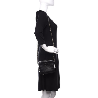 Chanel Calfskin Stitched Enamel CC Camera Case Bag Black 2 of 10