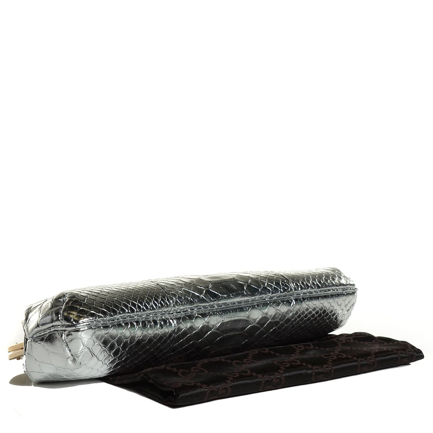 Python Tom Ford Dragon Clutch Silver