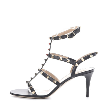 Valentino Garavani Calfskin Rockstud Gladiator 70mm Sandals 38 Black 1 of 8