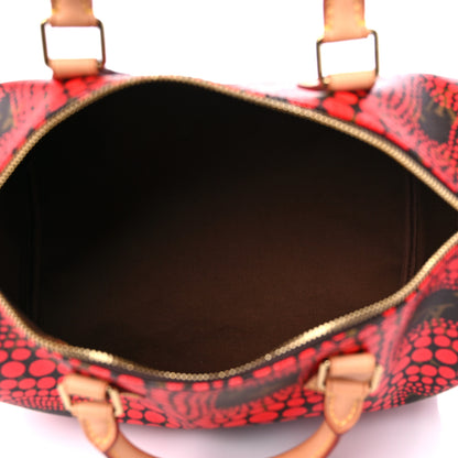 Louis Vuitton Monogram Kusama Town Speedy 30 Red 4 of 11