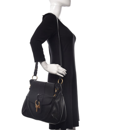 Chloe Grained Lambskin Calfskin Medium Lexa Shoulder Bag Black 3 of 19