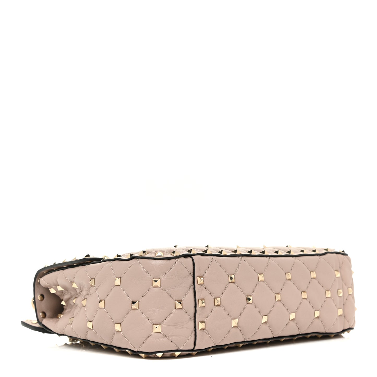 Lambskin Medium Rockstud Spike Shoulder Bag Poudre