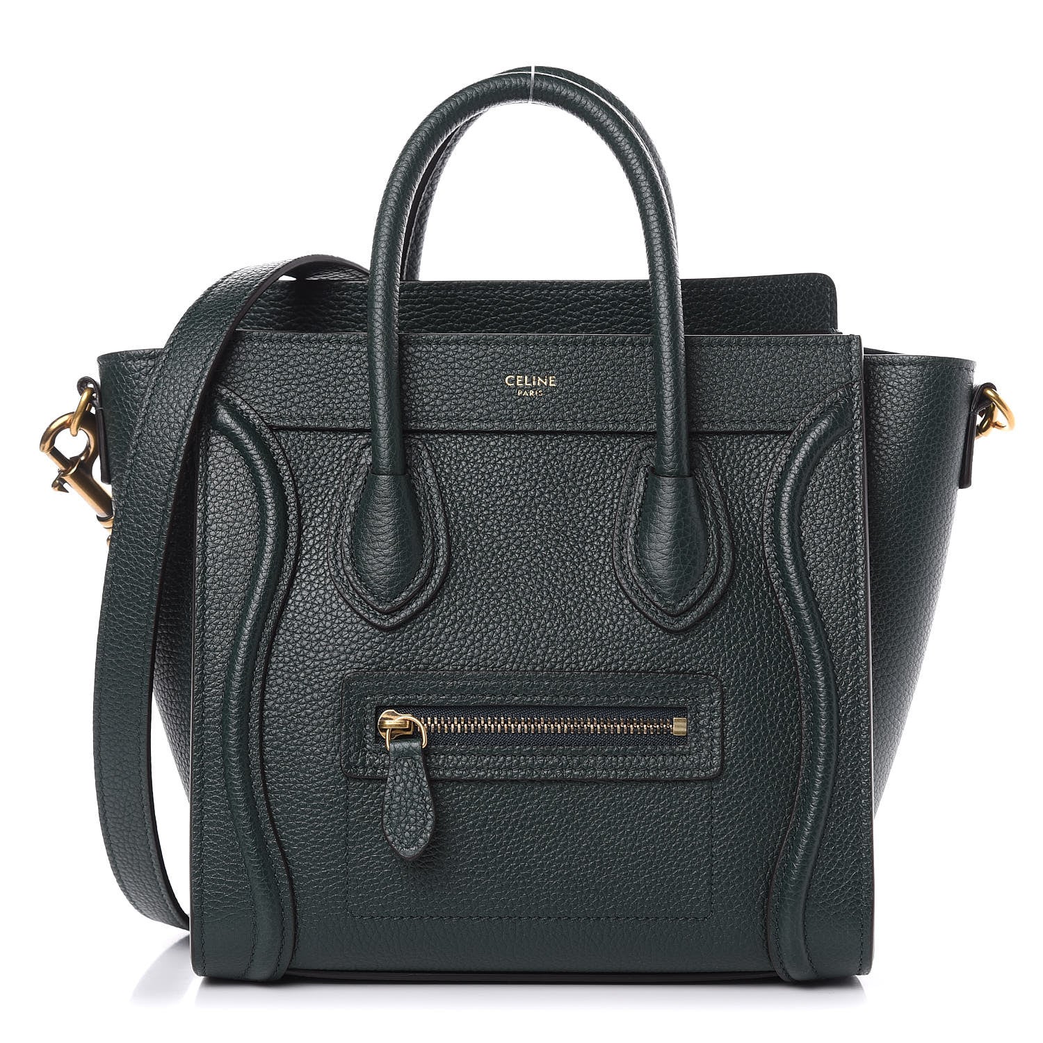 Celine Drummed Calfskin Nano Luggage Amazone 1 of 10