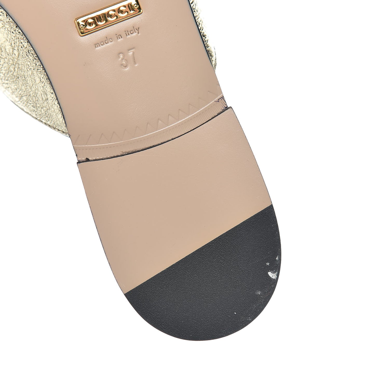 Galassia Womens GG Marmont Fringe Slippers 37 Platino