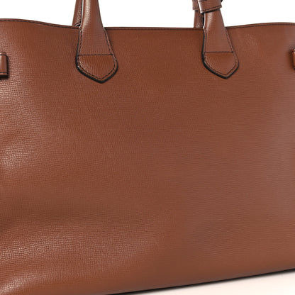 Burberry Grainy Calfskin House Check Medium Banner Tote Tan 11 of 11
