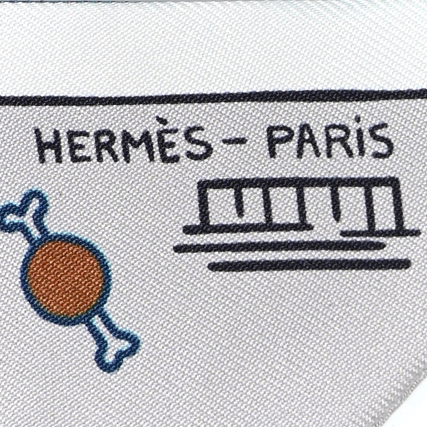 Silk Les Chiens Parisiens Twilly Gris Perle Bleu Jaune