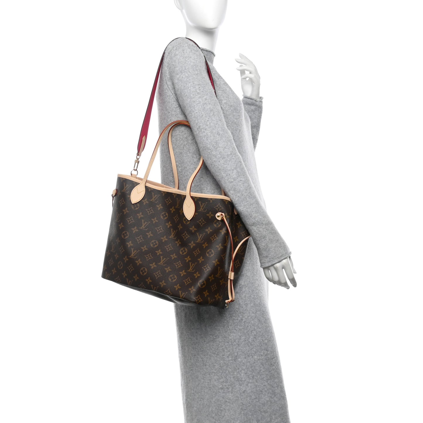 Monogram Inside Out Neverfull Bandouliere MM Rose Pondichery