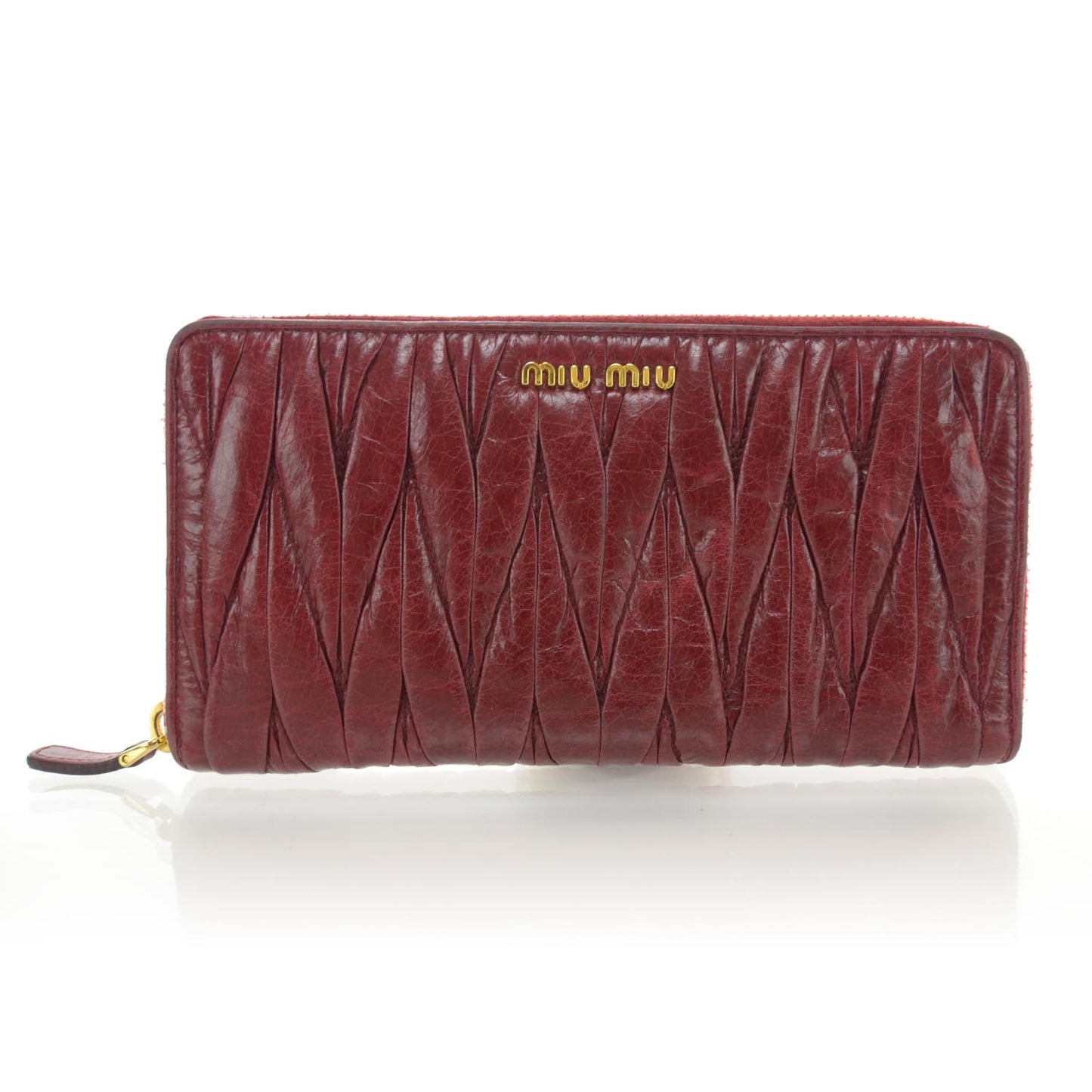 Matelasse Wallet Red