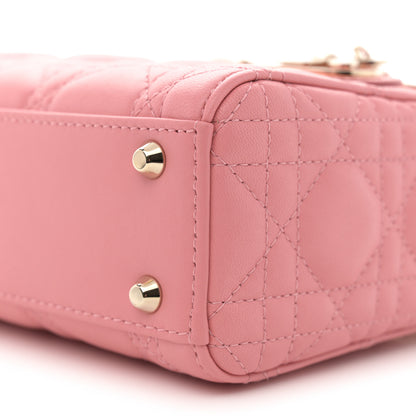 Christian Dior Lambskin Cannage Mini Lady Dior Peach Blossom 10 of 11