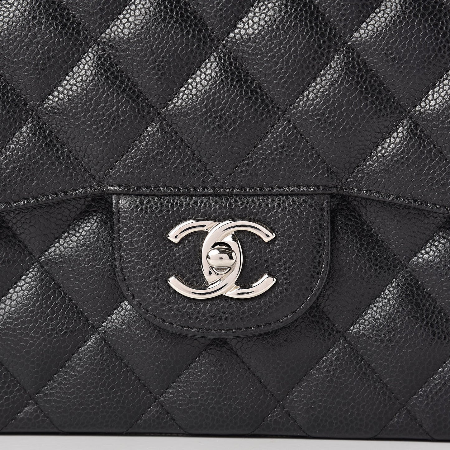 Caviar Quilted Jumbo Double Flap Black