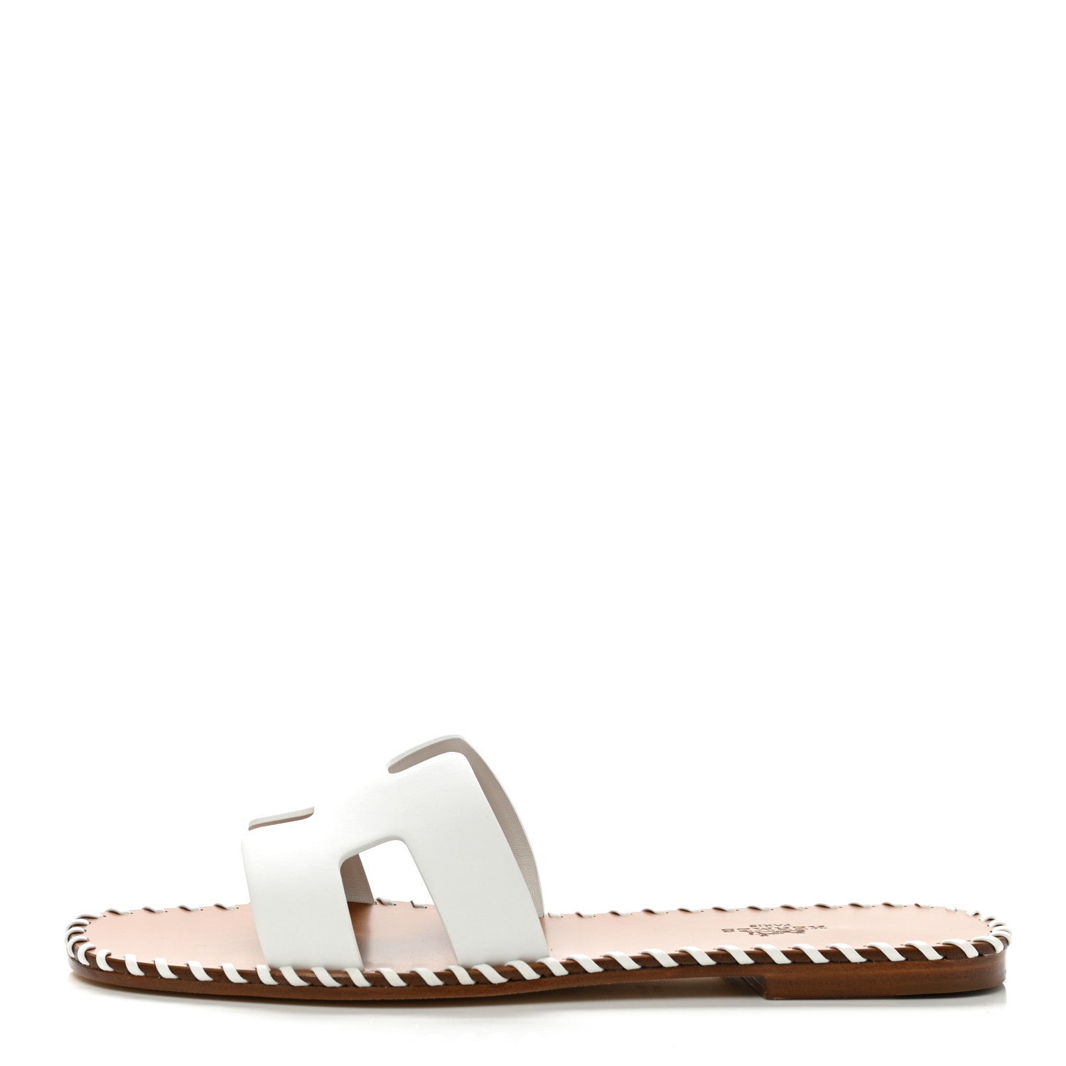 Hermes Calfskin Braided Oran Sandals 38.5 White 1 of 7