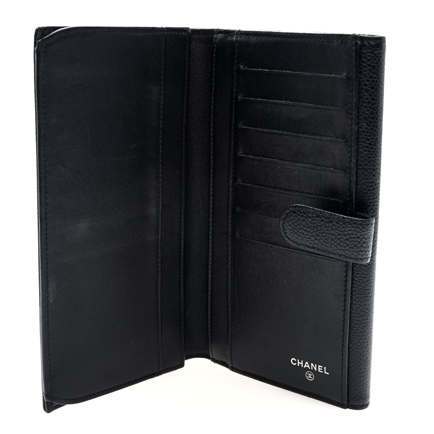 Chanel Caviar Timeless CC Large Gusset Flap Wallet Black 5 of 7