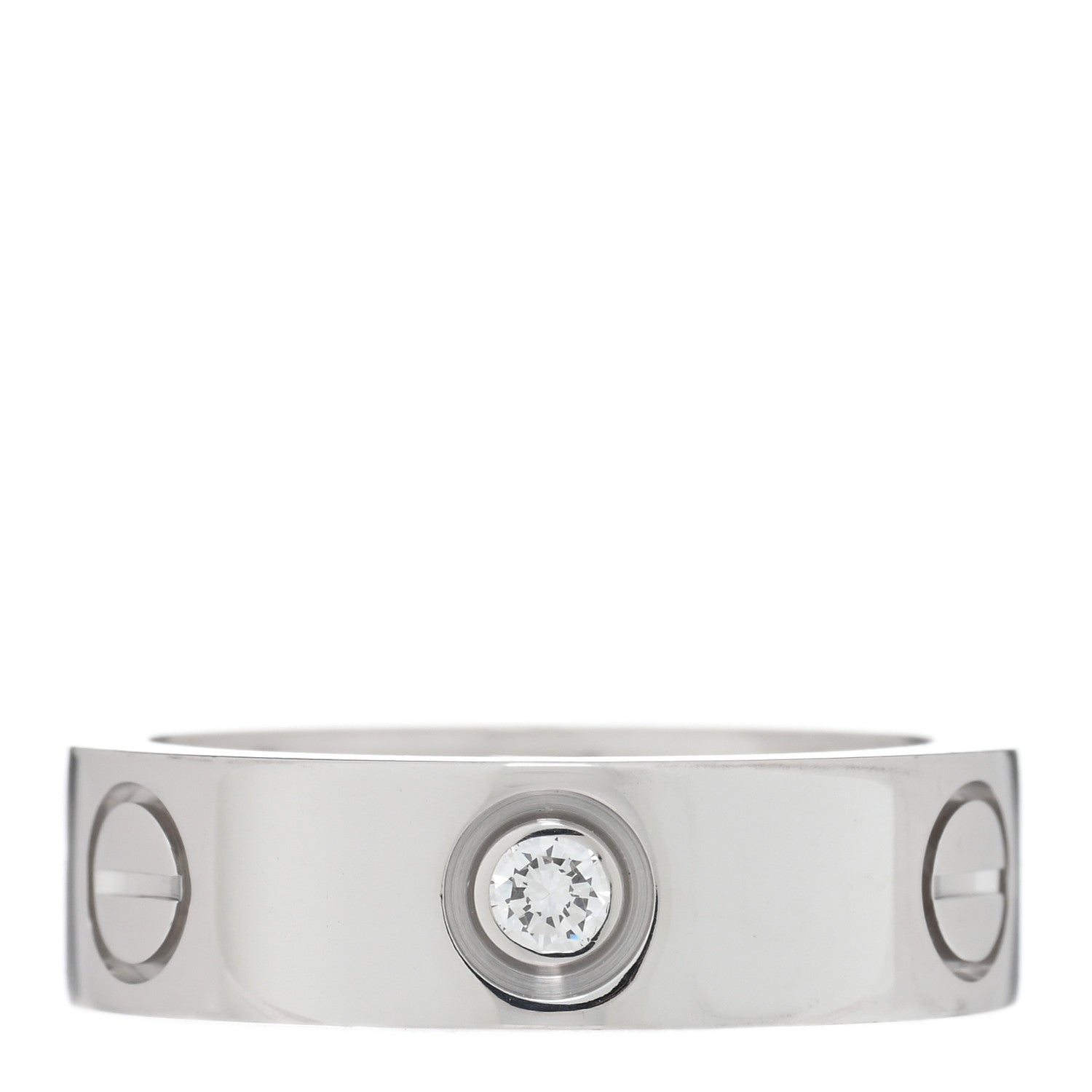 Cartier 18K White Gold 3 Diamond 5.5mm LOVE Ring 51 5.75 2 of 4