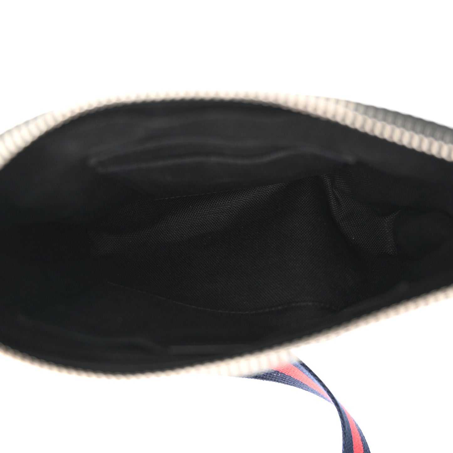 GG Supreme Monogram Web Small Flat Messenger Bag Black Grey