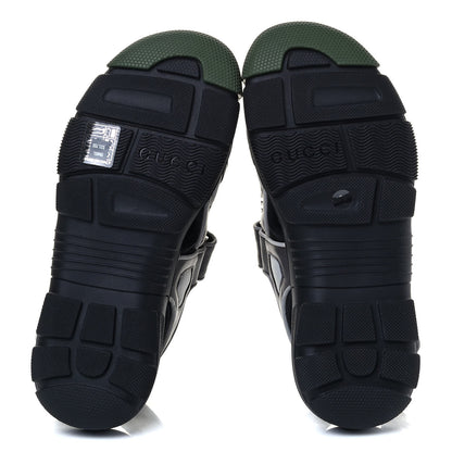 Gucci Mesh Fabric Tinsel Sport Sandals 36 Black Silver Green 5 of 6