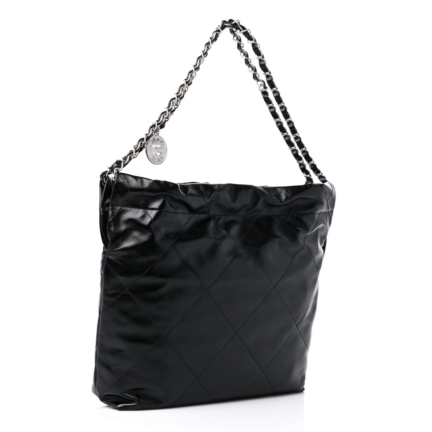 Chanel Shiny Calfskin Quilted Small Chanel 22 Black 4 of 11