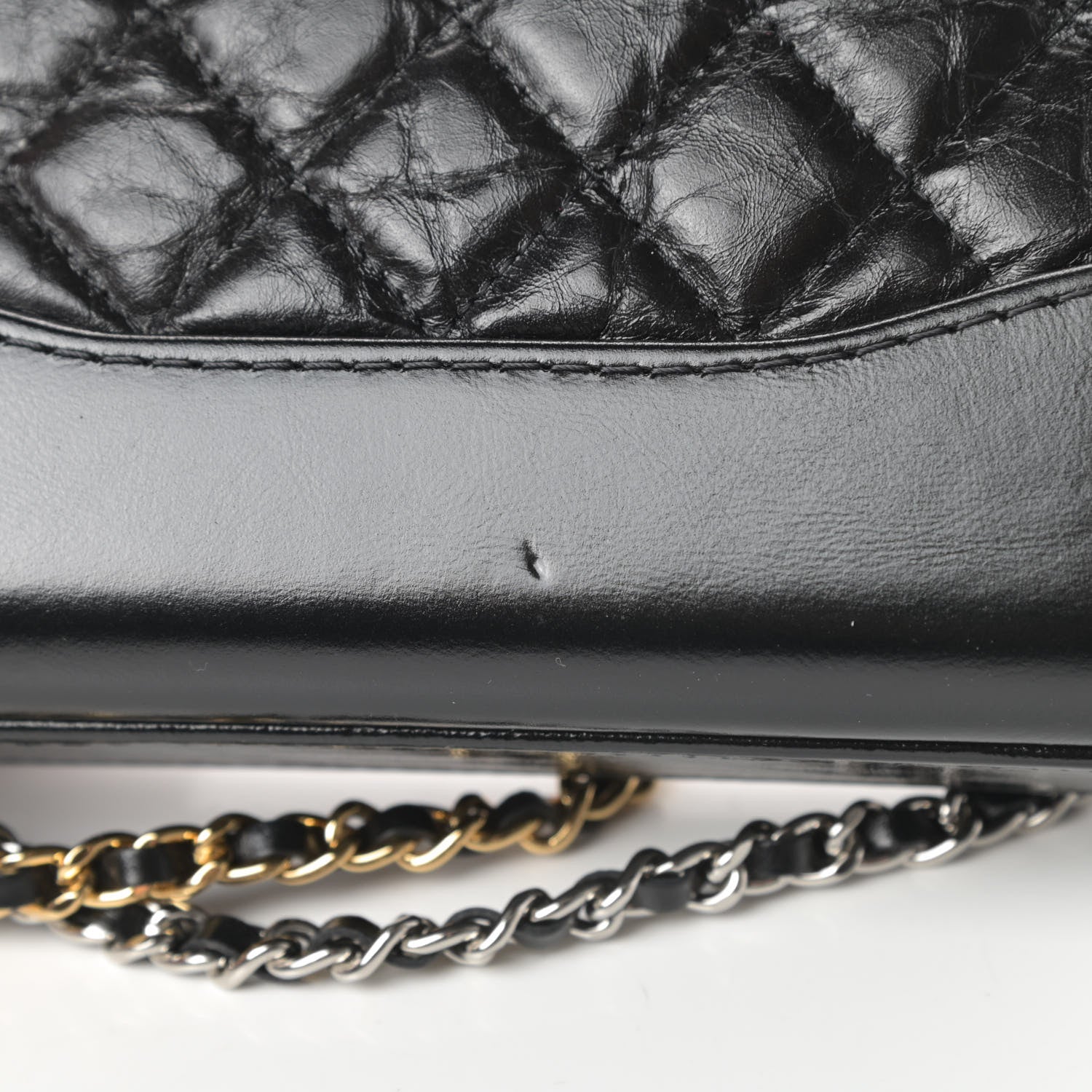 Chanel Aged Calfskin Quilted Small Gabrielle Clutch With Chain Black 15 of 17