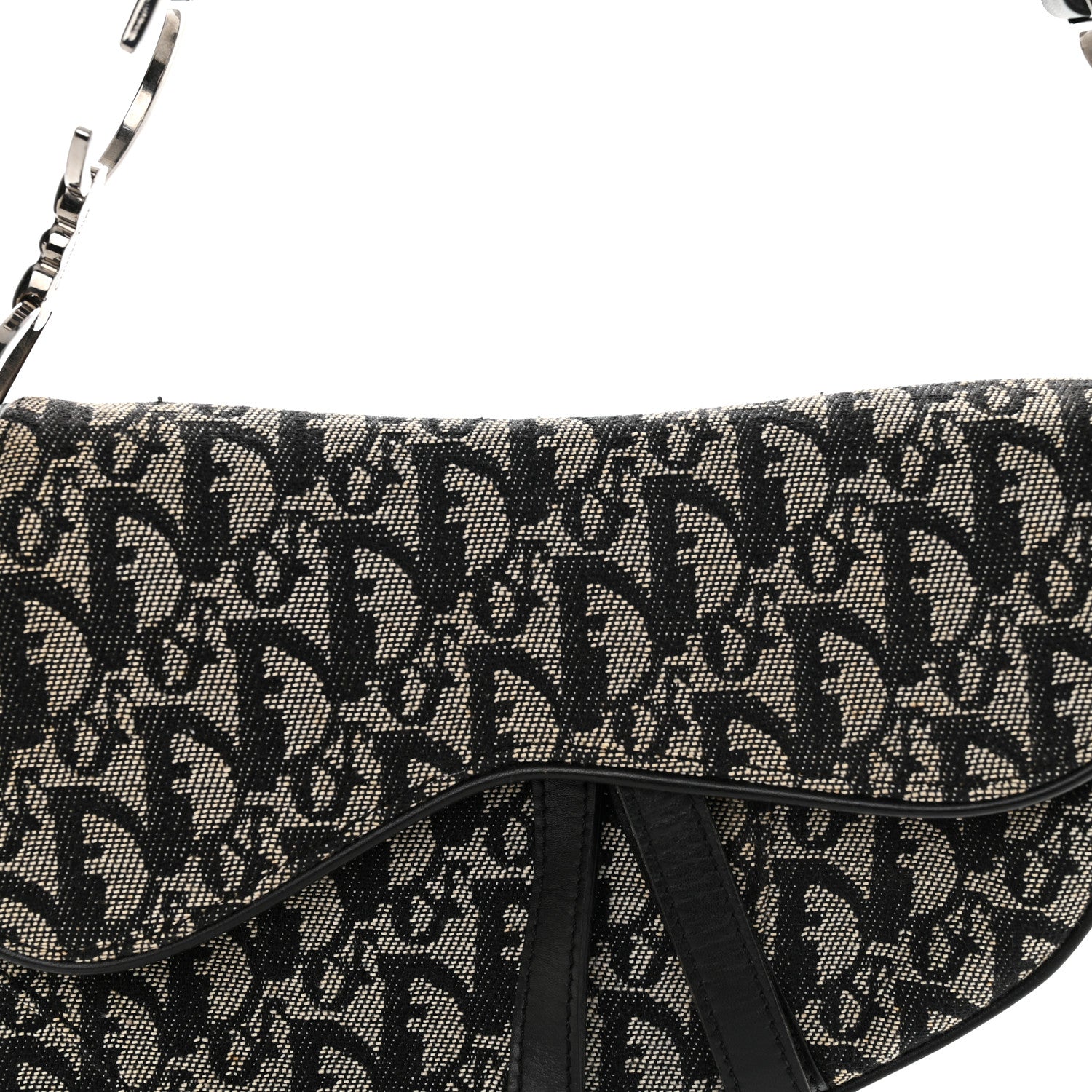 Christian Dior Monogram Saddle Bag Black 8 of 10