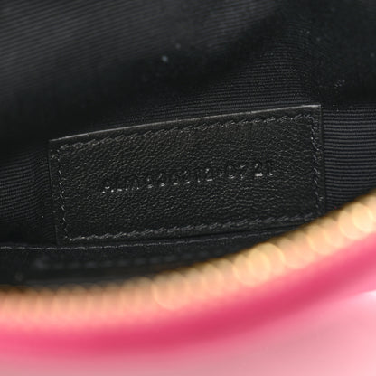 Saint Laurent Grain De Poudre Chevron Monogram Bill Pouch Bright Pink 7 of 7