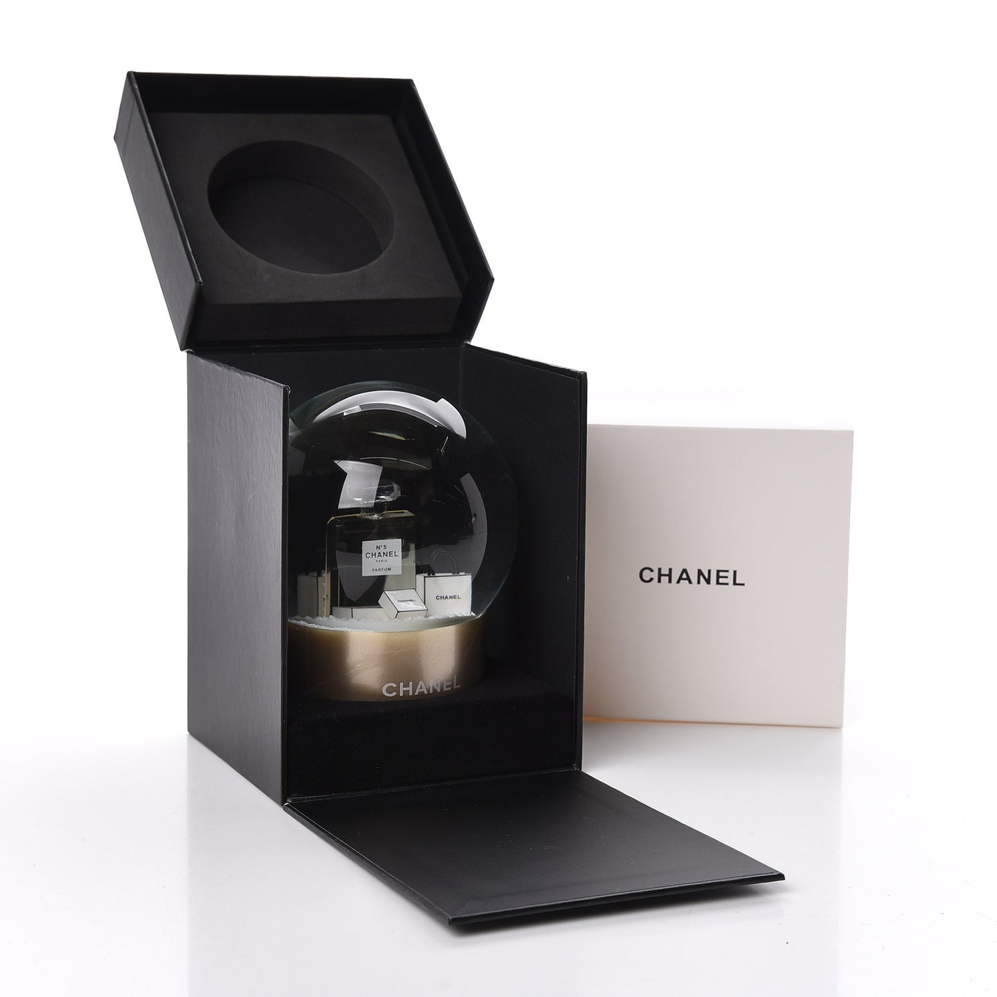 Glass N°5 Perfume Bottle Snow Globe