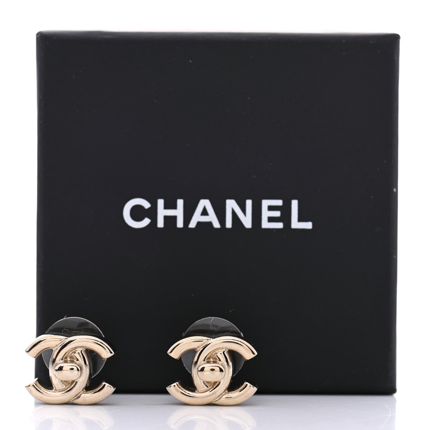 Chanel Metal CC Turnlock Earrings Gold 5 of 5