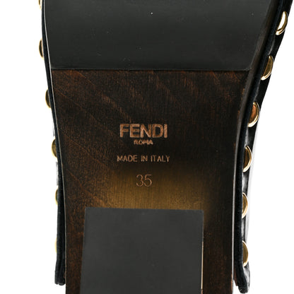 Fendi Vitello Baguette 25/60mm Clogs 35 Black 7 of 8