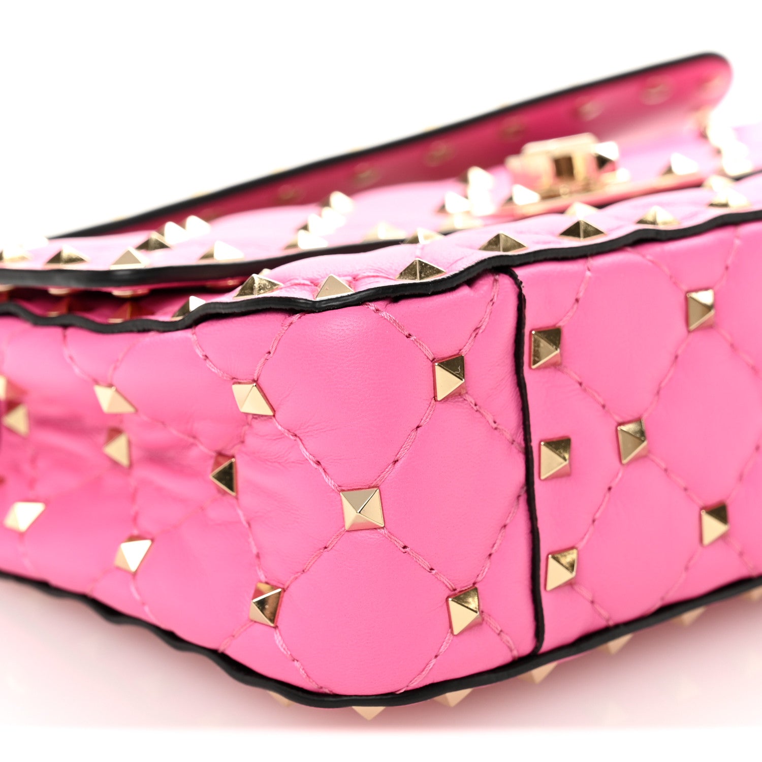 Valentino Garavani Nappa Small Rockstud Spike Shoulder Bag Shadow Pink 8 of 9