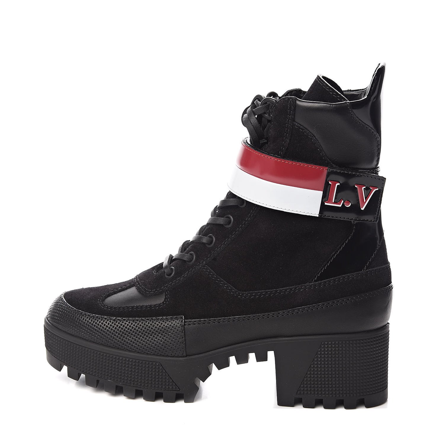 Suede Calfskin Laureate Platform Desert Boots 37 Black