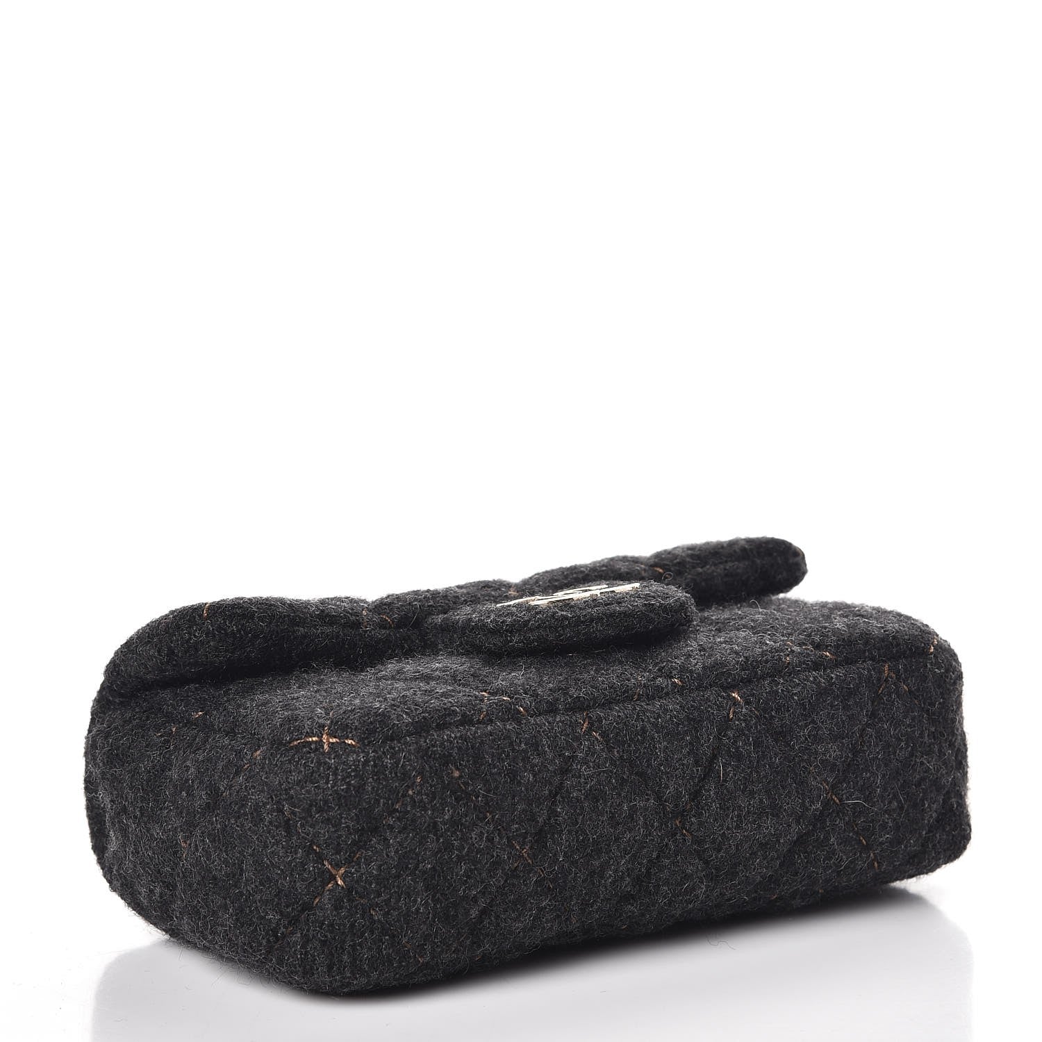 Chanel Wool Contrast Stitched Extra Mini Flap Charcoal 5 of 9