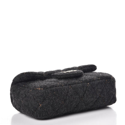 Chanel Wool Contrast Stitched Extra Mini Flap Charcoal 5 of 9