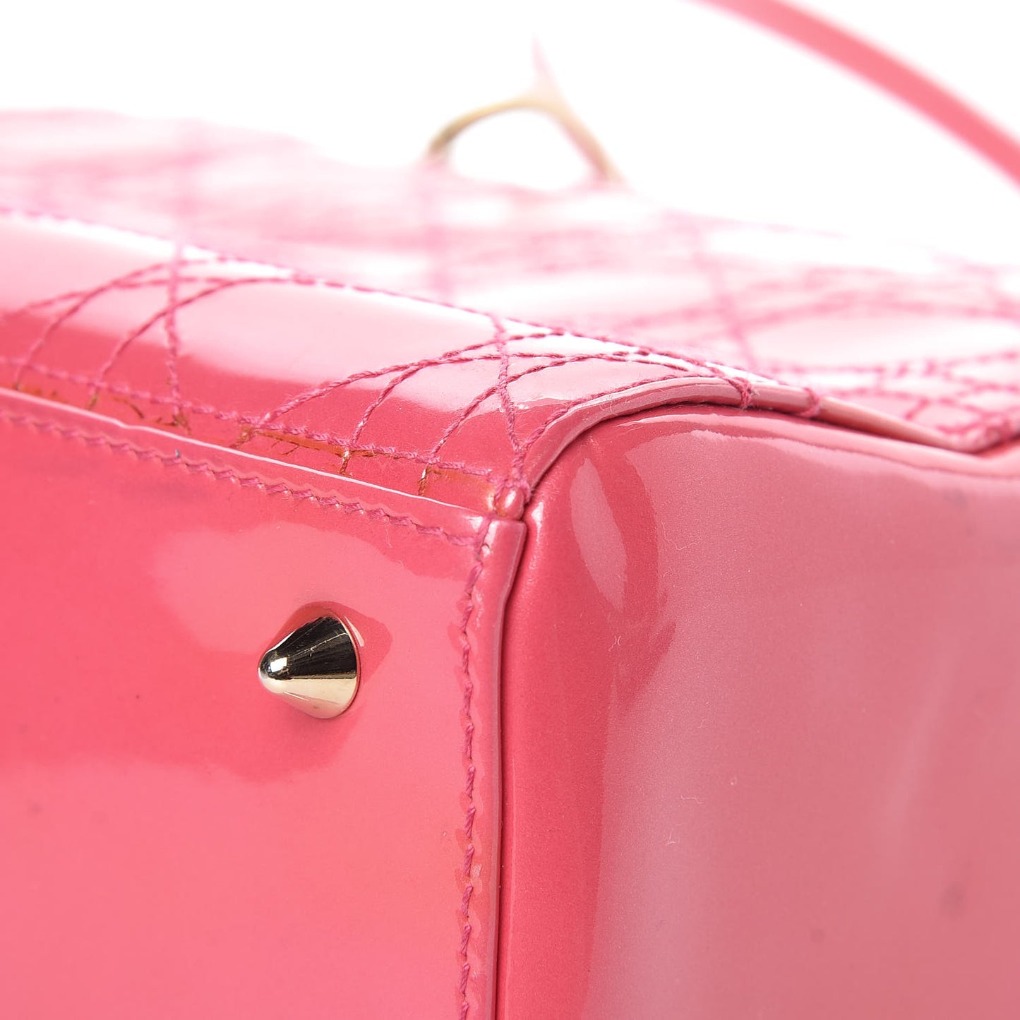 Patent Cannage Medium Lady Dior Pink