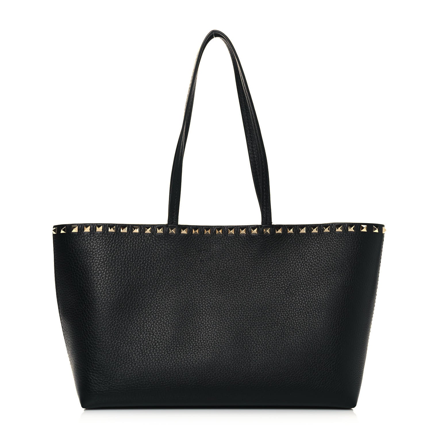 Valentino Garavani Grained Calfskin Small Rockstud Shoulder Tote Black 1 of 11