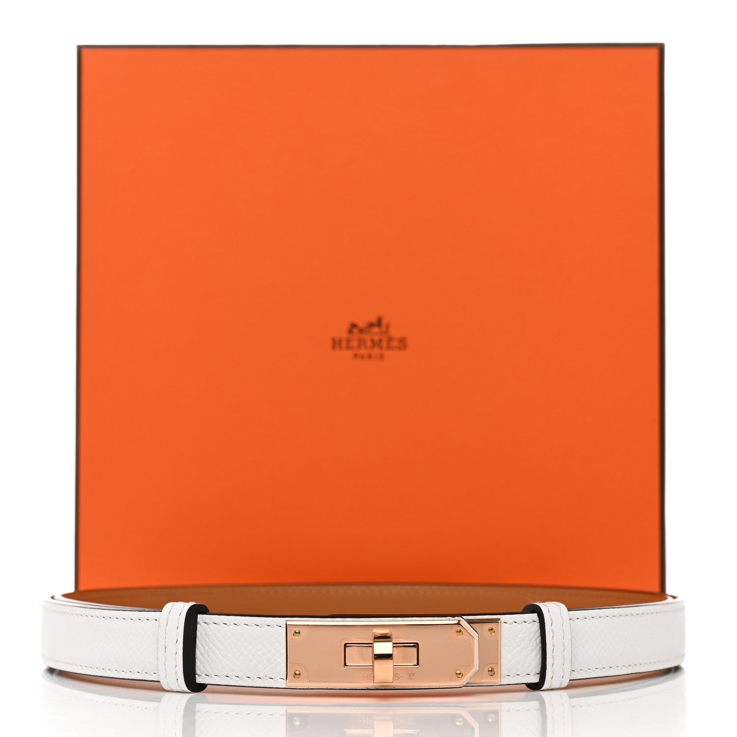 Hermes Epsom Kelly Belt White 6 of 6