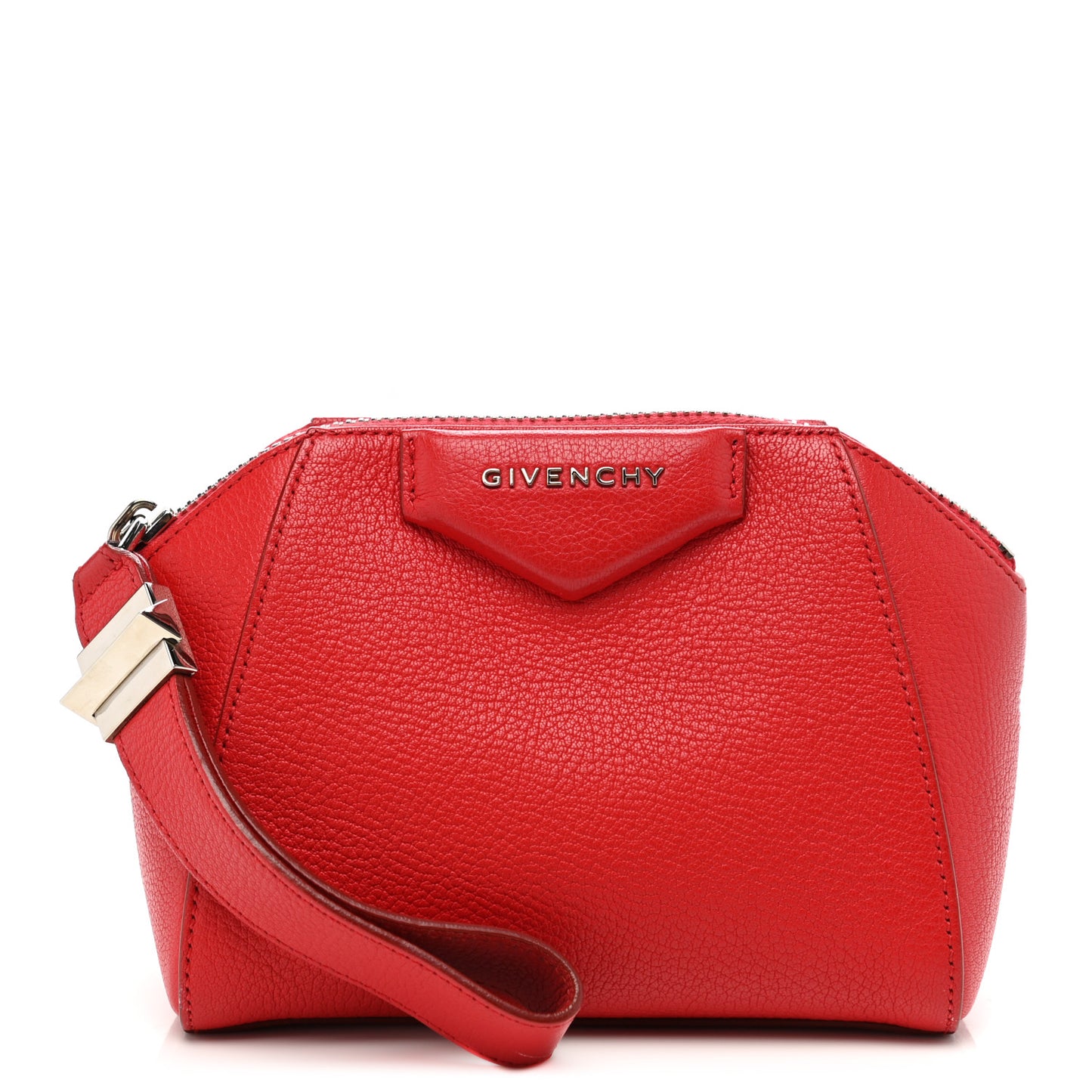 Sugar Goatskin Small Antigona Beauty Wristlet Red