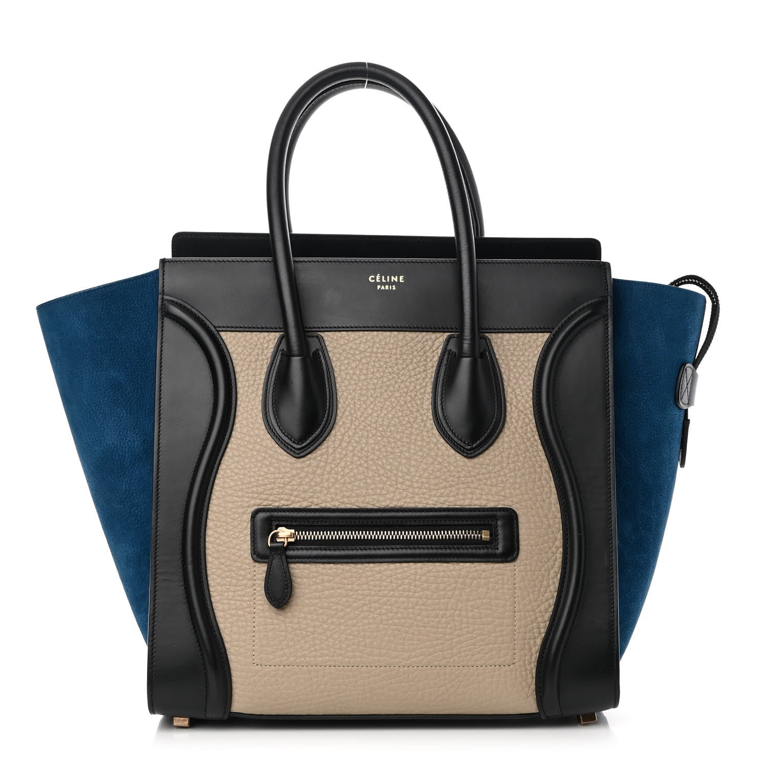 Celine Bullhide Calfskin Suede Mini Tri-Color Luggage Beige 1 of 9