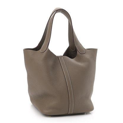 Hermes Taurillon Clemence Picotin Lock 22 MM Etoupe 3 of 9