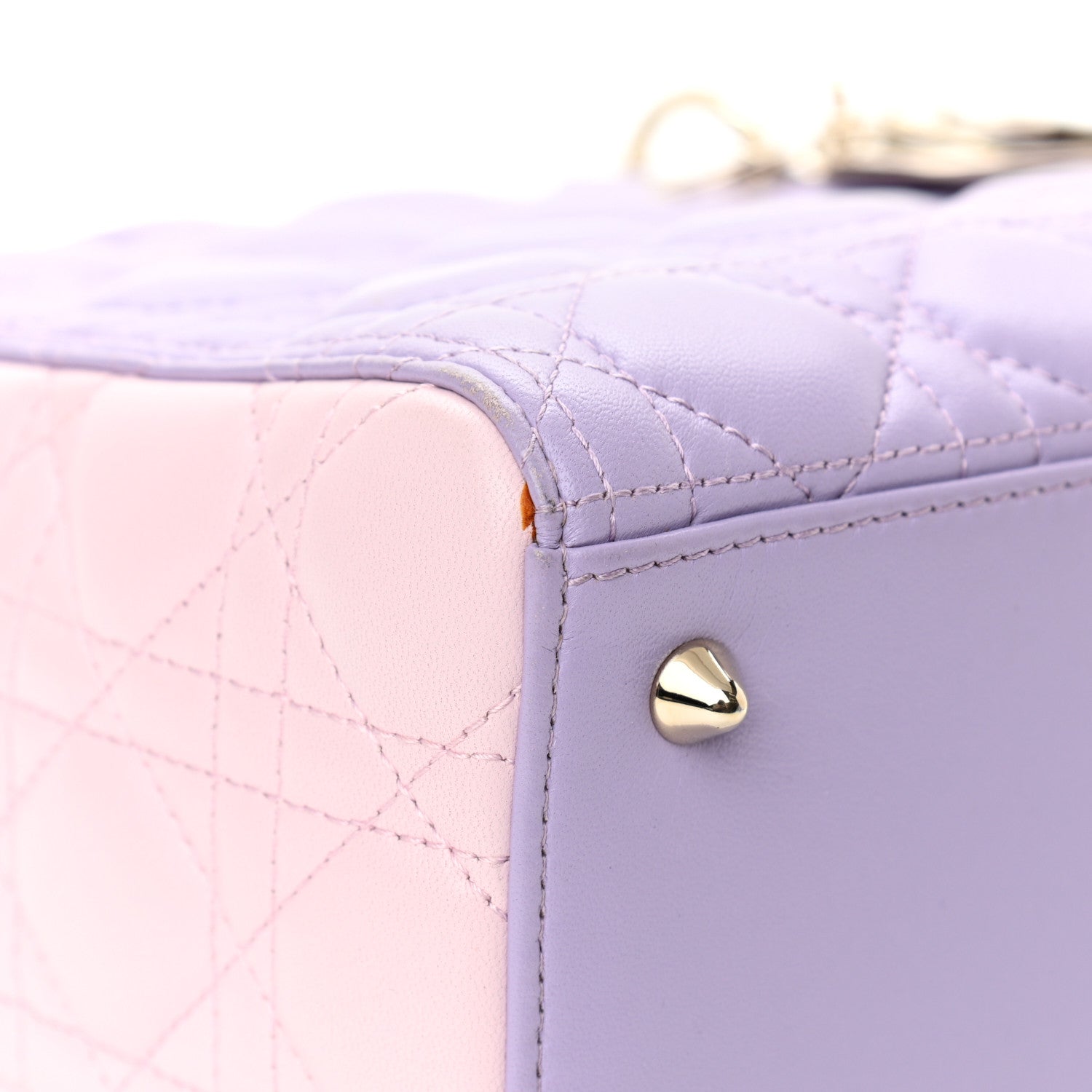 Christian Dior Lambskin Cannage Medium Tri-Color Lady Dior Purple Light Pink 13 of 13