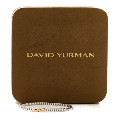 David Yurman Sterling Silver 18k Yellow Gold 3mm Cable Buckle Bracelet 4 of 4