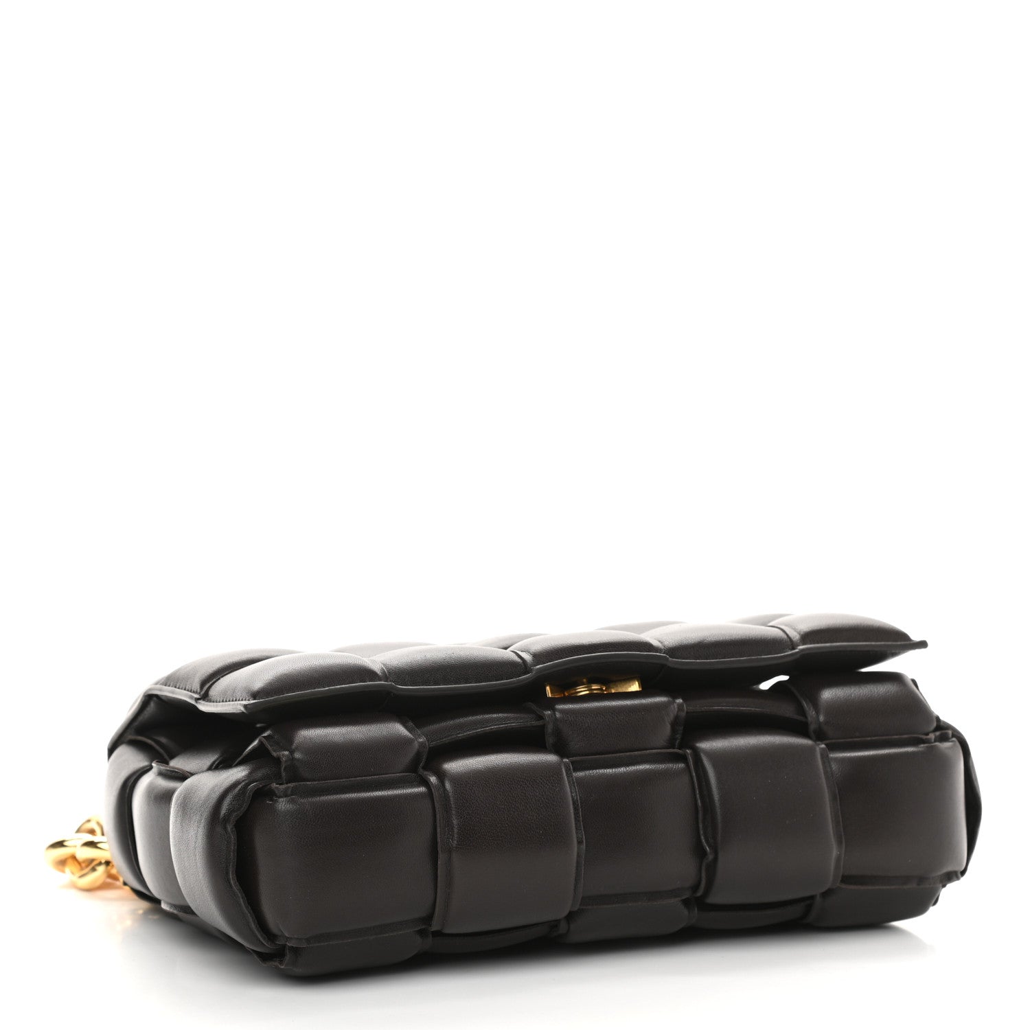 Bottega Veneta Lambskin Maxi Intreccio Padded Chain Cassette Crossbody Bag Black 4 of 10