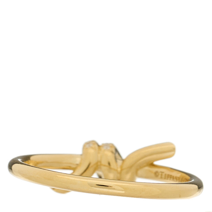 18K Yellow Gold Diamond Small Knot Ring 53 6.25