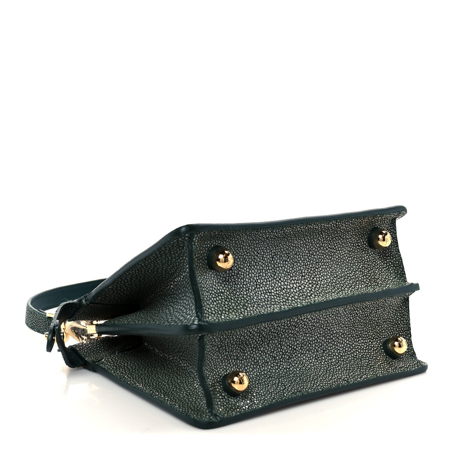 Fendi Stingray Shiny Nappa Petite Peekaboo I SEE U Satchel Verde Ingles 4 of 11