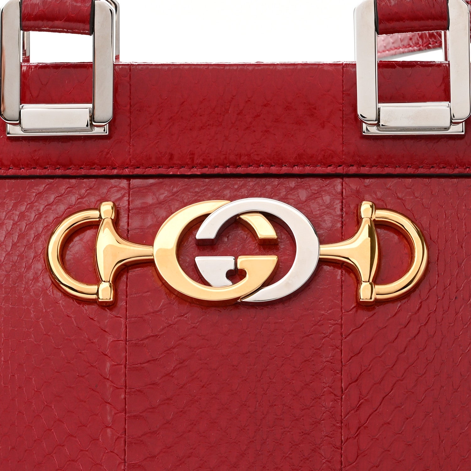 Gucci Snakeskin Small Zumi Top Handle Bag Romantic Cerise 9 of 11