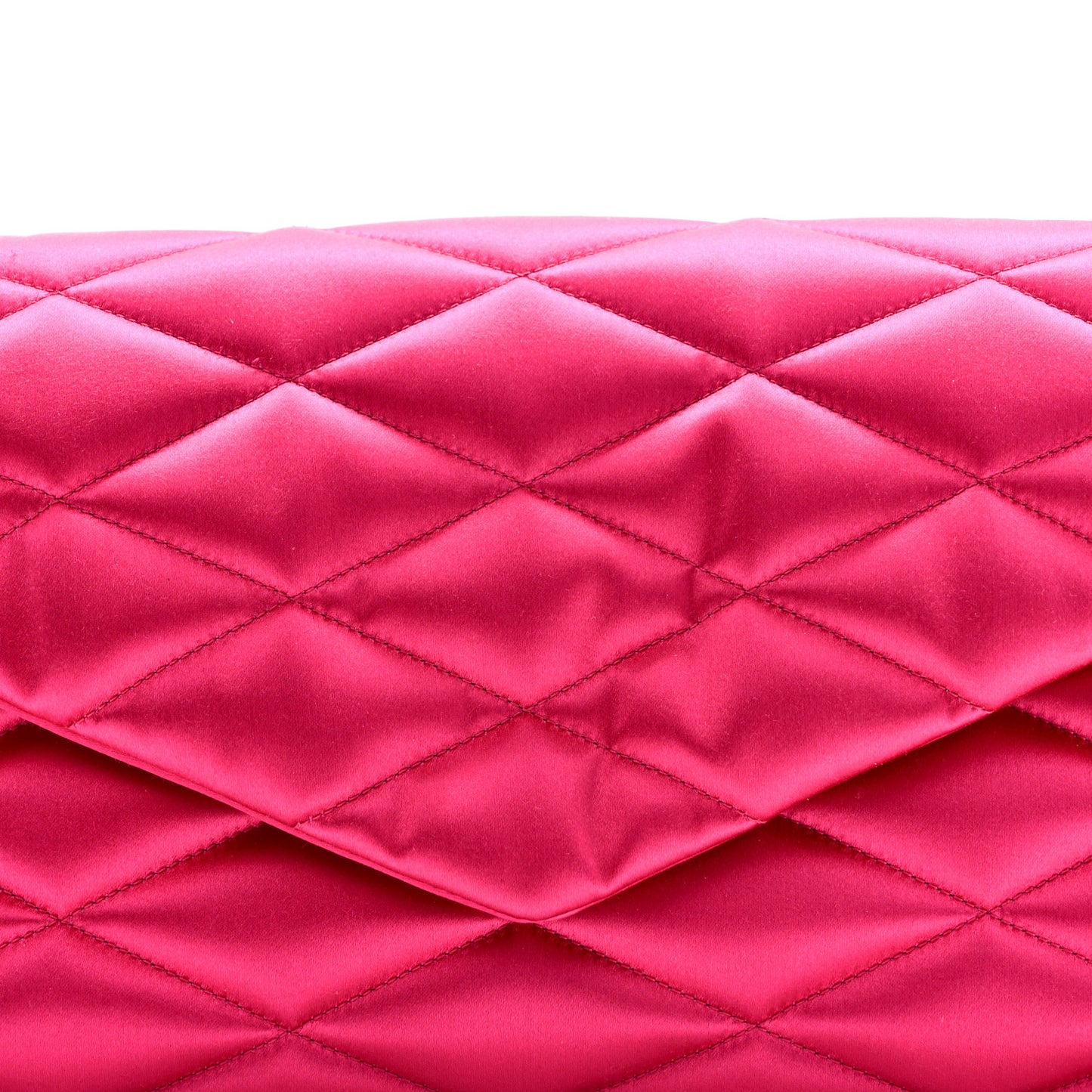 Satin Quilted Sade Puffer Envelope Clutch Bubblegum